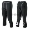 Pantalones para hombres Pro Tight Skinny Fitness Running Compresión Capris Leggings Medias Baloncesto Fútbol Pantalones de entrenamiento de secado rápido 240308