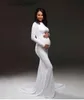 Maternity Dresses New Long Sleeve Maternity Dresses Fitted Pregnancy Dress Photo Shoot Maxi Maternity Baby Shower Photography Mermaid Gown L240308