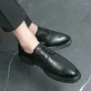 Casual Shoes Business Leather Men Lace Up Rubber Formal Dress Man Office Wedding Party Flats Footwear Mocassins Homme