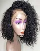 180 Density part 360 Lace Frontal Wigs deep Curly synthetic wig With Baby Hair Short Bob Curly Wigs for africa american wome2120923