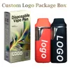 Caneta Vape personalizada 1ml 2ml Pod descartáveis ​​E-cigarros Caixas de embalagem Logotipo personalizado Caixa OEM Carrinhos de óleo grosso vazio recarregável 280mAh Bateria Vaporizador Mylar Bag