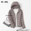 Rockar Spring Autumn Women Ultralight Thin Down Jacket White Duck Down Hooded Jackor Warm Winter Coat Parka Partable Outwear