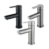 Grifos de lavabo de baño Grifo de acero inoxidable y frío Negro Gris Grifo de agua Lavabo Accesorios de lavabo Suministros