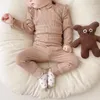 Vårintervinterbarn pyjamas barn underkläder baby flickor kläder set sömnkläder för flickor barn pyjamas småbarn baby kläder 240304