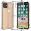 Étuis mobiles Case Skin pour iPhone 15 Pro Max 14 Plus 13 Mini 12 11 Coussin d'air Coin Transparent Transparent Antichoc TPU Silicone Cover 240304