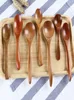 Ecofriendly natural wooden spoon teaspoon tableware milk honey spoon soups coffee tea scoop kitchen baby dinnerware5928400