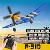 P51 Mustang 400MM RC Airplane 2.4G 4CH 6 Axis RTF One Key Aerobatic RC Aircraft with Xpilot Stabilization Warbird Plane 240219