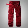 Men's Mixcubic 2017 Autumn Korean Washing Wine Red Red Ovalls Men Multi-Pocket Cargo Men28-40 240308