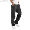 Herrenhose Herren Cargohose Relaxed Fit Sporthose Jogger Jogginghose Kordelzug Outdoorhose mit Taschen 2303292 240308