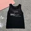 Designer Beads Knitted Tee Luxury Letter Printed Knitted Tank Sexy Sleeveless Tanks Stylish Charm Tank Tops