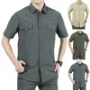 Men's Casual Shirts Camping Shirt Sweat Absorption Sun Protection Quick Dry Outdoor Short Sleeve Climbing Clothes