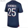 Maillots de football Nouveau 23 24 Mbappe Hakimi Vitinha Paris N.mendes Maillots de football 2023 2024 Marquinhos Messis Verratti S Hommes Femmes H240308