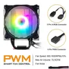 Ventiladores Coolings Ventiladores Coolings Darkflash 4 Heatpipes Argb Cpu Cooler Radiador Silencioso Pwm 4Pin 250W para Intel Lga 1150 1151 1155 1200 13 Dhwzq