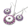 Earrings & Necklace Noosa Crystal Snap Button Jewelry Set Mini 18Mm Necklace 12Mm Earrings For Women Bohemia Gift Drop Delivery Jewel Dhpv8