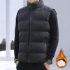 Gilets pour hommes Gilet d'hiver rembourré col montant avec poches zippées pour l'automne coupe-vent sans manches gilet manteau cou