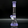 Stick Purple Hippies Glass Etykieta szklana rura wodna, przezroczysty szklany bong, szklana hakah, borokrzewnikowy szklany element palenia z kolorową miską, palenie akcesoriów