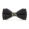 Mens wedding grooms striped metal straight branch bow tie Wedding banquet fashion bow tie 240223