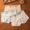 Sous-vêtements 3pcs / lot hommes sous-vêtements respirants culottes pour hommes shorts sexy coton boxeurs masculins solides boxers doux