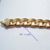 18 K Solid Goldgf Autentyczny wykończenie 18 K Stłoczony 10 mm drobny krawężnik łańcuch łańcucha łącza męskiego Męskie wykonane w 600 mm238s