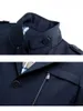 Trench da uomo Autunno Inverno Moda Misto cotone Cappotto da lavoro casual Cappotti sportivi da uomo Bello trench lungo solido Capispalla sottile Giacca a vento da uomo M-4XL