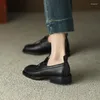 Kleidschuhe Frühling Damen Loafer Echtes Leder Karree Zehe Blockabsatz für Frauen Feste niedrige Pumps Schnürung