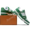 con BOX Designer Sneaker Virgil Trainer Scarpe casual Pelle di vitello Pelle Abloh Bianco Verde Rosso Blu Let Ely Borsa Vuttonly Crossbody Viutonly E38