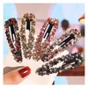 Hårklämmor Barrettes Fashion Rhinestone Clip Geometric Diamond BB Grips for Women Colored Bang Crystal Wholesale Drop Delivery Jew Dhkrt