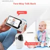 Baby Monitor Camera 4.3-tums Video Baby Monitor med Pan Tilt Camera 2.4G Trådlös dubbelriktad Audio Night Vision Safety Q240308