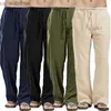 Men's Pants Mens Pants Cotton Linen Trousers Sports Running Pants for Men Summer Joggers Straight Mens 240308