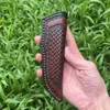 New S2268 General-purpose cowhide leather, Leather Knife Sheath for Fixed Blade 4.8 Inch Knives Brown Basket Weave Sheaths with Belt Holder