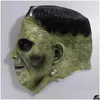 Masques de fête Frankenstein Masque Diable Monstres Cosplay Zombie Mascarillas Mal Latex Masques Visage Mascaras Halloween Costume Prop Drop Dhde0