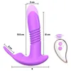 Dildo Vibrator för kvinnor Anal Sex Toy Telescopic Rotating Vagina G Spot Massage Clitoris Stimulator Remote Vibration Masturbator 240227