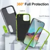 Casos 360 Capas protetoras para iPhone 15 14 Pro Max 13 12 11 XR XS 6 7 8 Plus Robô de três provas defendem celular iPhone14 Caso Dust Plug 240304