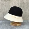 Chapeaux à larges bords Chapeaux de seau Chapeau de pêcheur en laine de style parfumé de haute qualité Mode élégant noir et blanc chapeau haut de forme assorti chapeau de pot vintage français L240305