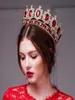 Diadèmes rétro couronnes accessoires de cheveux grande couronne royale européenne couronne d'or tête imitation rubis bijoux mariage diadème couronnes Ha4063885