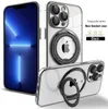 iPhone 15 Phone clear Case magsafe with Magnetic kickstand soft TPU Black Bumper for iPhone 14 13 Mini 12