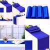 Bordslöpare 10st Royal Blue Satin Table Runners Luxury Wedding Party Bankettdekorationer Dining Decor Decoration 211117 Drop Deliver DHQSC