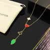 V bracelet Japanese and Korean Temperament Versatile Lucky Grass Love Fritillaria Butterfly Leaf Gold Plated Titanium Steel Necklace Fashion Necklace Girl