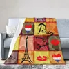 Couvertures Paris Tour Eiffel Couverture en flanelle Romantique Mode Voyage Super Doux Chaud Léger Pour Adultes Enfants Et Adolescents Cadeaux