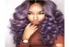 High Temperature Fiber loose wave lace front wig Middle Part Natural Long Wavy Ombre purple Synthetic Wig For black Women7838362