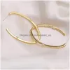 Hoop Huggie Vecalon 925 Sier Large Earrings Gold/Sier Color For Women Big Circle Sterling Wedding Jewelry Party Drop Delivery Dhdqh