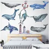 Vägg klistermärken val delfin vägg klistermärken för barn rum garten sovrum miljövänliga vinylankare dekaler konst diy heminredning 201201 drop dh1sw