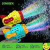 Plack Play Water Fun Baby Bath Toys Kids Rocket Bubble Gun Blower 29/23 Hole Candy Summer Soap Toy H240308