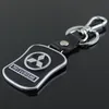 5pcs lot Top Fashion Car Logo keychain For Mitsubishi Metal Leather Keyring Key Chain ring Llaveros Chaveiro Car Emblem key holder322D
