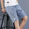 Mens Denim Shorts Summer Elastic Waist Thin Loose Lacing All-match Plus Size Casual Pants Vintage Fashion Men Clothing 240308