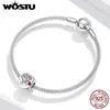 Lösa ädelstenar Wostu 925 Sterling Silver Letter Floral Pendant Mormor Family Charm Fit Original Armband DIY Halsbandsmycken CQC1762