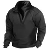 Herrtröjor zip sweatshirt polar fleece halv vanlig sport utomhus dagligen streetwear grundläggande casual vår höstkläder kläder