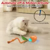 Tjilpende Wortel Kattenspeelgoed Interactieve rollende bal Bewegingsactiveringssensor Automatisch bewegende bal Speelgoed voor katten Lange staart Teaser 240226