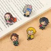 Broscher japansk anime emaljstift anpassad brosch tanjirou nezuko zenitsu inosuke giyuu lapel badge tecknad smycken gåva till fans