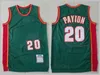 Vintage Basketball Shawn Kemp Jersey 40 Kevin Durant 35 Gary Payton 20 Retro Color Green Red White Yellow All Stitched Throwback High Quality Big Team Logo